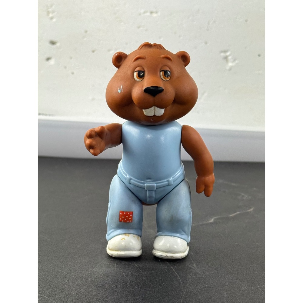 Vintage 1984 Get Along Gang Bentley Beaver Action Figure‎ Tomy AGC 4 Inch Retro